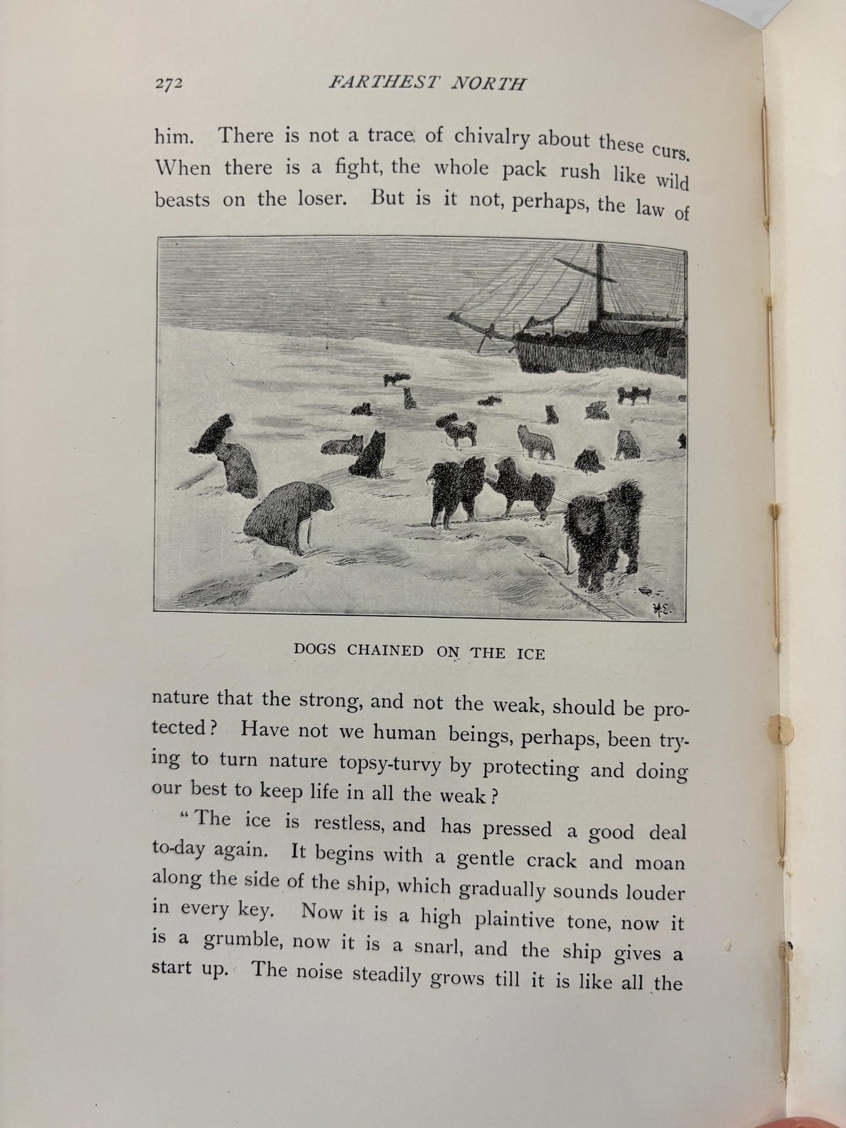 Farthest North Being the Record of a Voyage of Exploration of the Ship "Fram" 1893-96 and of a Fifteen Months' Sleigh Journey by Dr. Nansen and Lieut. Johansen. About 120 Full Page and Numerous Text Illustrations 16 Colored Plates in Facsimile from Dr. Nansen's Own Sketches, Etched Portrait, Photogravures, and 4 Maps. In Two Volumes. — photograph 7.
