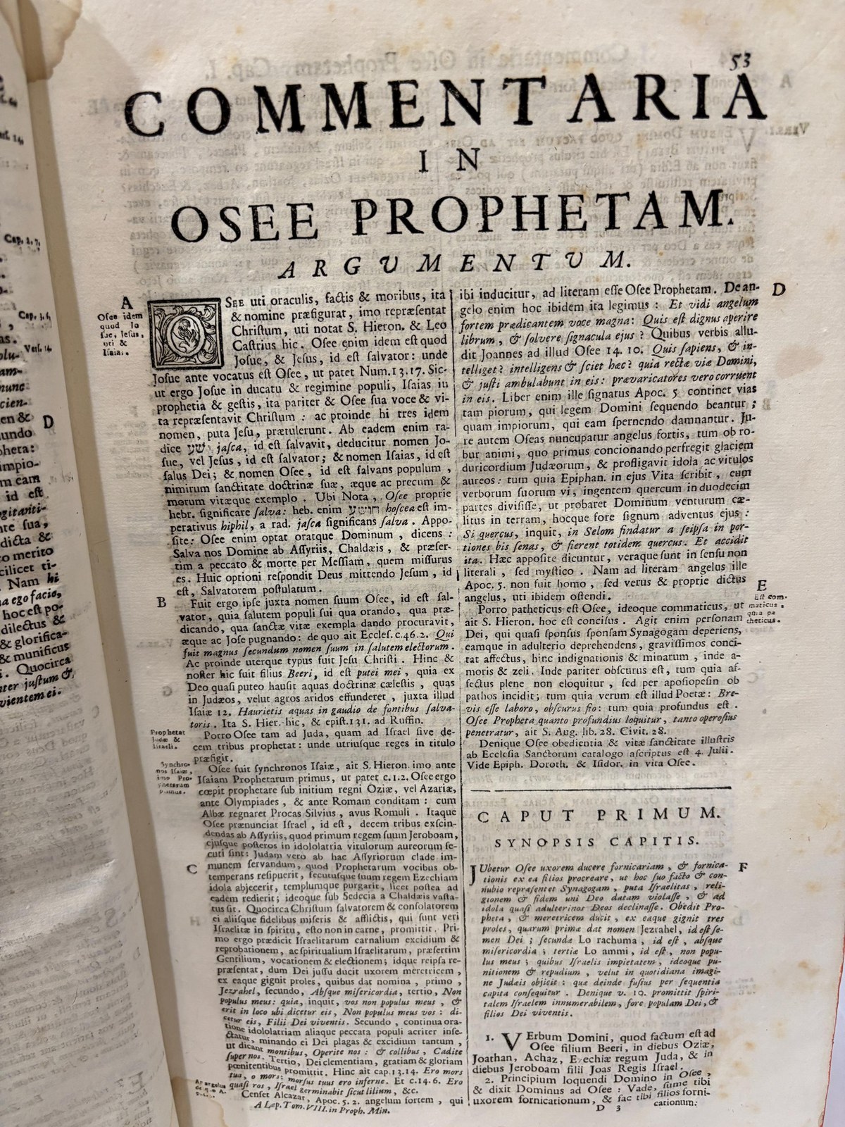 R. P. Cornelii Cornelii A Lapide E Societate Jesu, Sacræ Scripturæ olim Lovanii, Postea Romæ Professoris, Commentaria In Duodecim Prophetas Minores. Editio novissima anterioribus auctior, & correctior, ac indicibus necessariis illustrata. Translated: Father Cornelius Cornelii A Lapide Of the Society of Jesus, Formerly Professor of Sacred Scripture at Louvain, Later at Rome, Commentary On the Twelve Minor Prophets. Newest edition, enlarged beyond the previous ones, and corrected, illustrated with the necessary indexes. Latin Language — photograph 8.