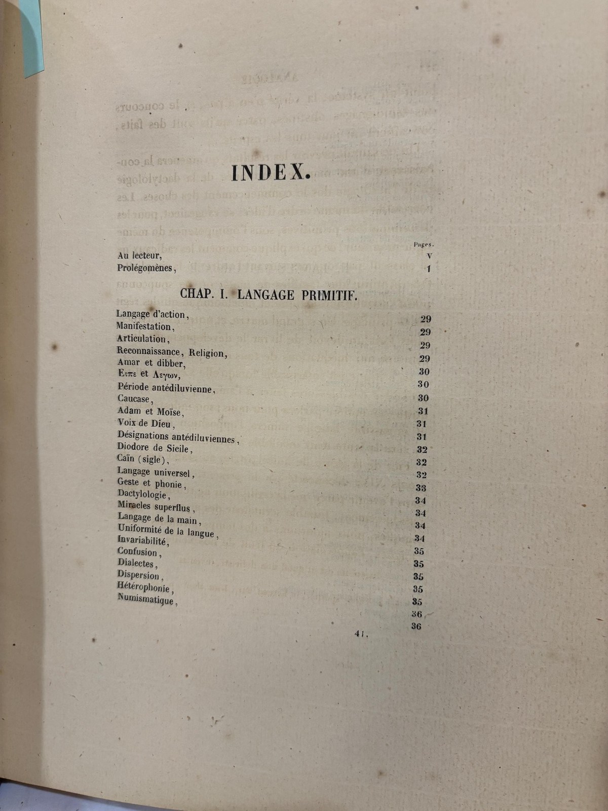 Dactylologie et Langage Primitif restitués d’après les monuments. Translated: Dactylology and Primitive Language restored from the monuments. French Language, 61 plates, 2 in Color — photograph 6.