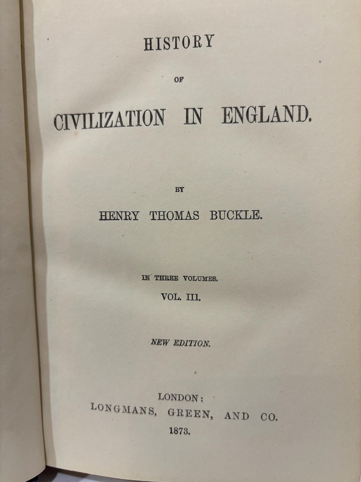 History of Civilization in England, In Three Volumes. New Edition. Prize Binding of Bickers & Son — photograph 8.