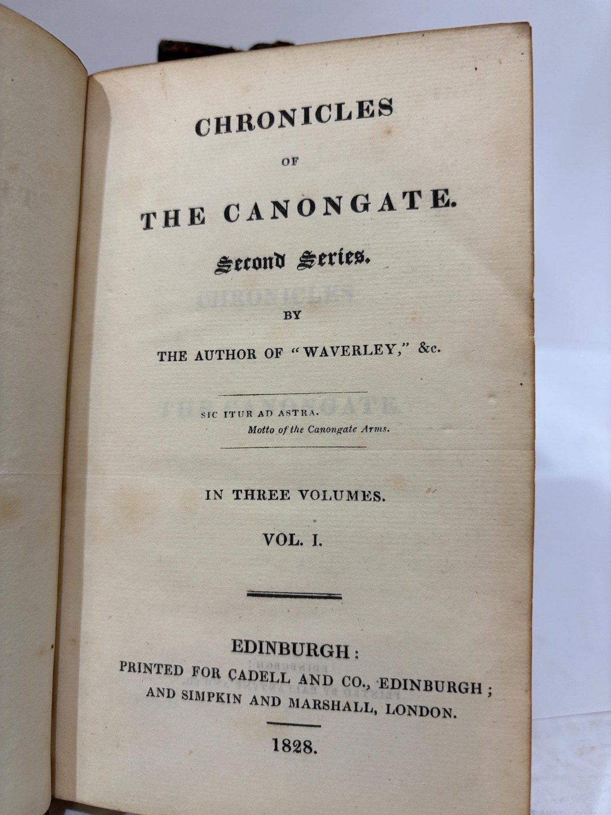 Chronicles of The Canongate. Second Series, In Three Volumes + Vol.II. of First Series — photograph 3.