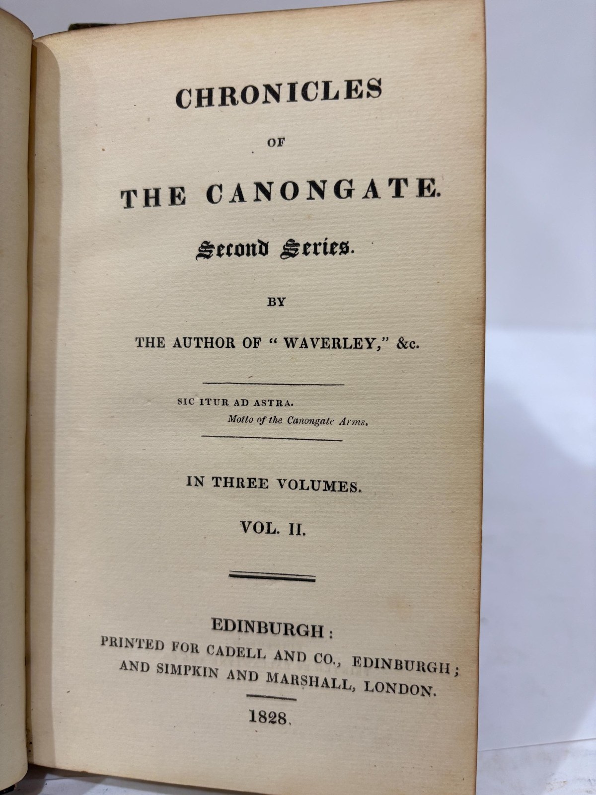 Chronicles of The Canongate. Second Series, In Three Volumes + Vol.II. of First Series — photograph 7.