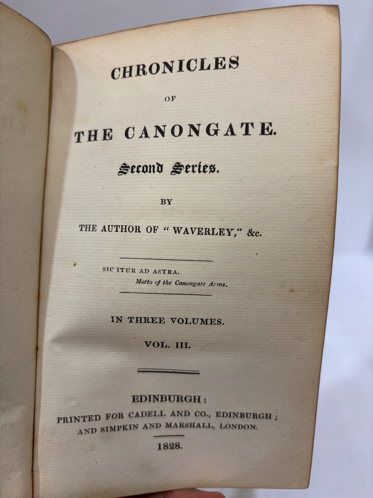 Chronicles of The Canongate. Second Series, In Three Volumes + Vol.II. of First Series — photograph 9.