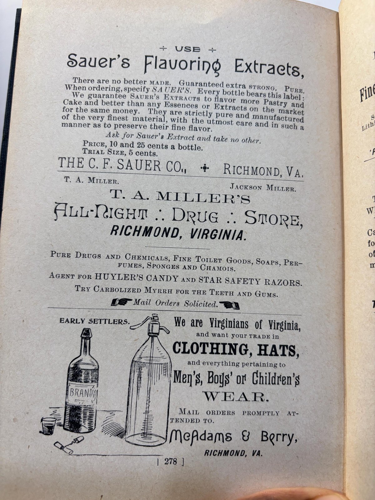 "F. F. V. Receipt Book" (First Families of Virginia Recipe Book) First Edition — photograph 10.
