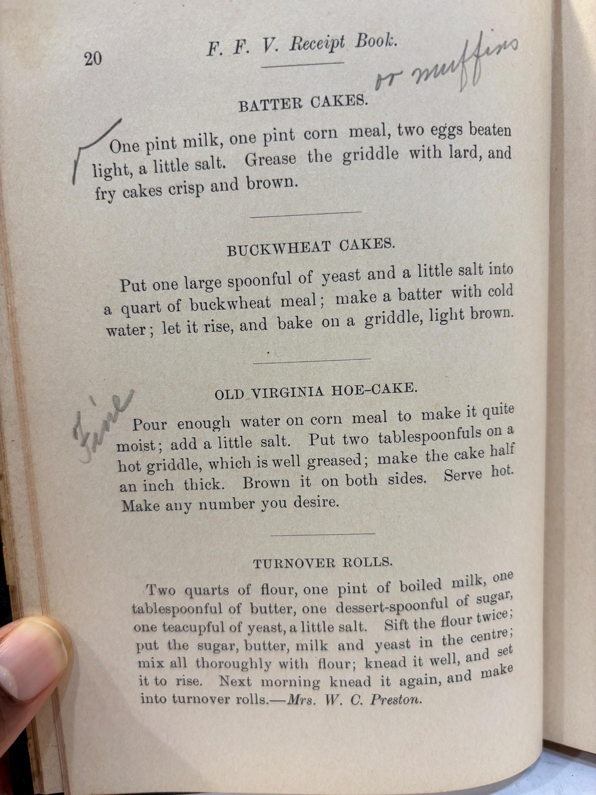 "F. F. V. Receipt Book" (First Families of Virginia Recipe Book) First Edition — photograph 7.