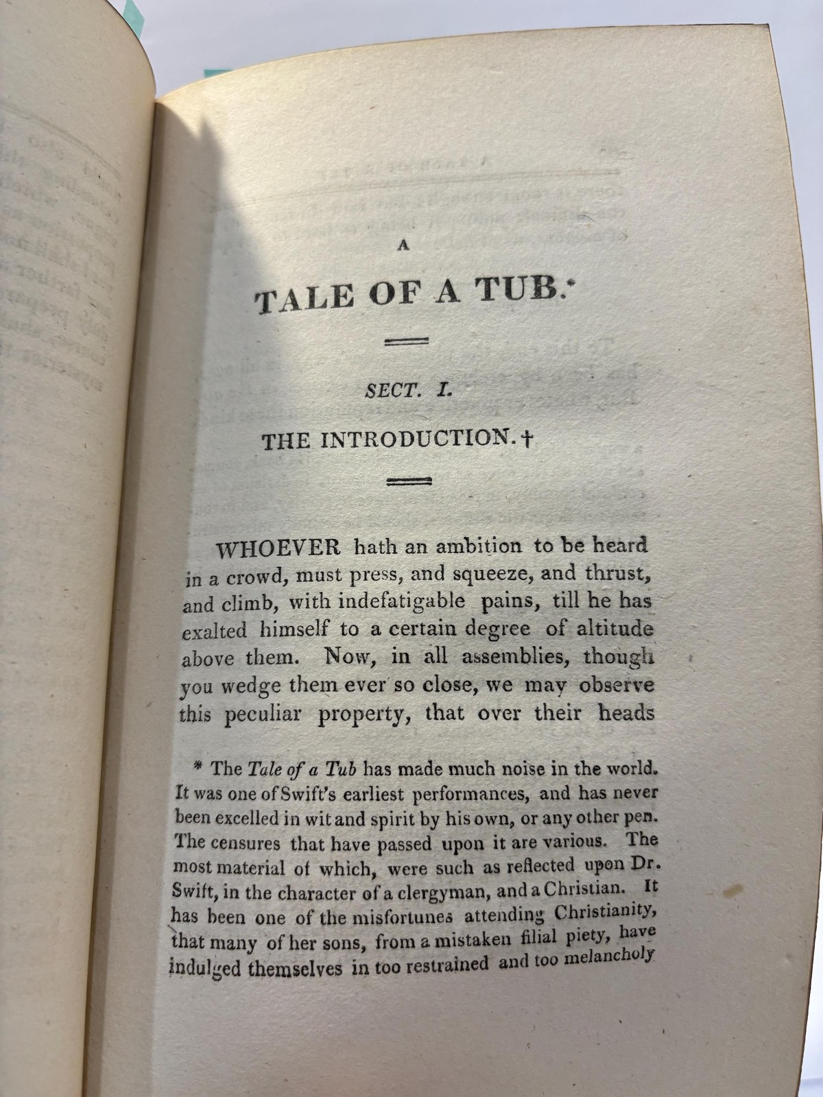 A Tale of A Tub, Written For The Universal Improvement of Mankind. To Which is Added, An Account of A Battle Between The Ancient and Modern Books in St. James Library. With The Author's Apology, and Explanatory Notes, by W. Wooten, B.D. and Others. (Zaehnsdorf Signed Binding) — photograph 9.