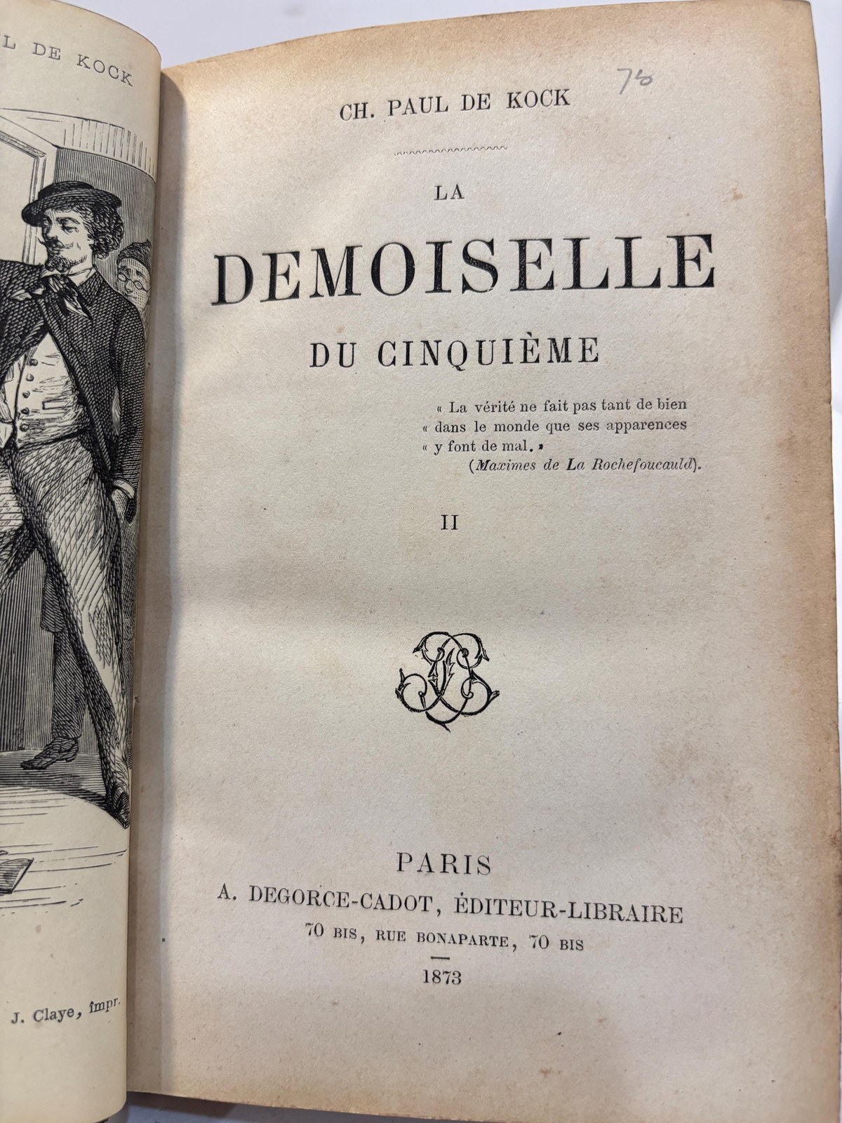 La Demoiselle Du Cinquieme Translated: The Young Lady of The Fifth (2 volumes) — photograph 8.