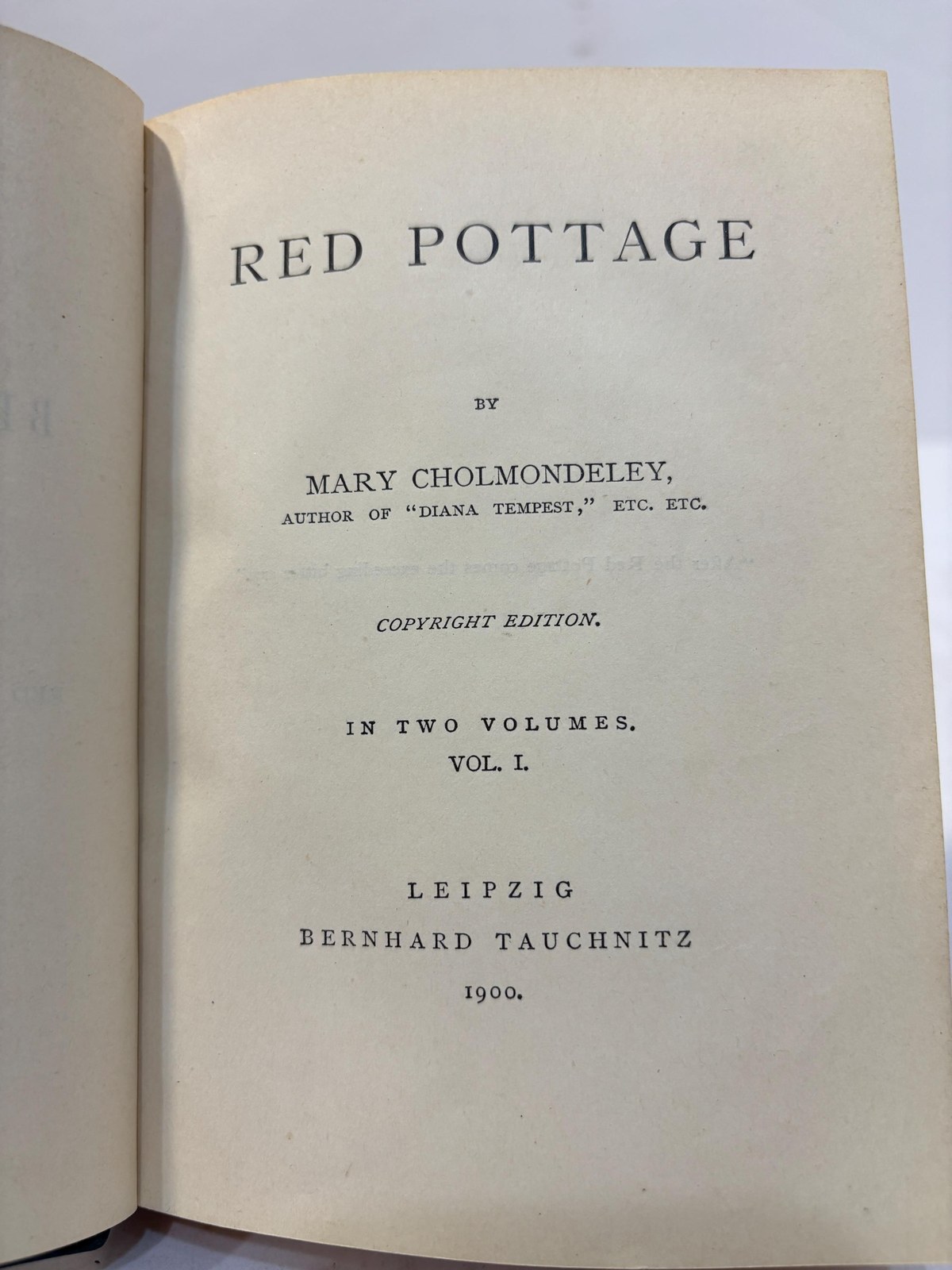 Red Pottage. In Two Volumes, Copyright Edition — photograph 5.