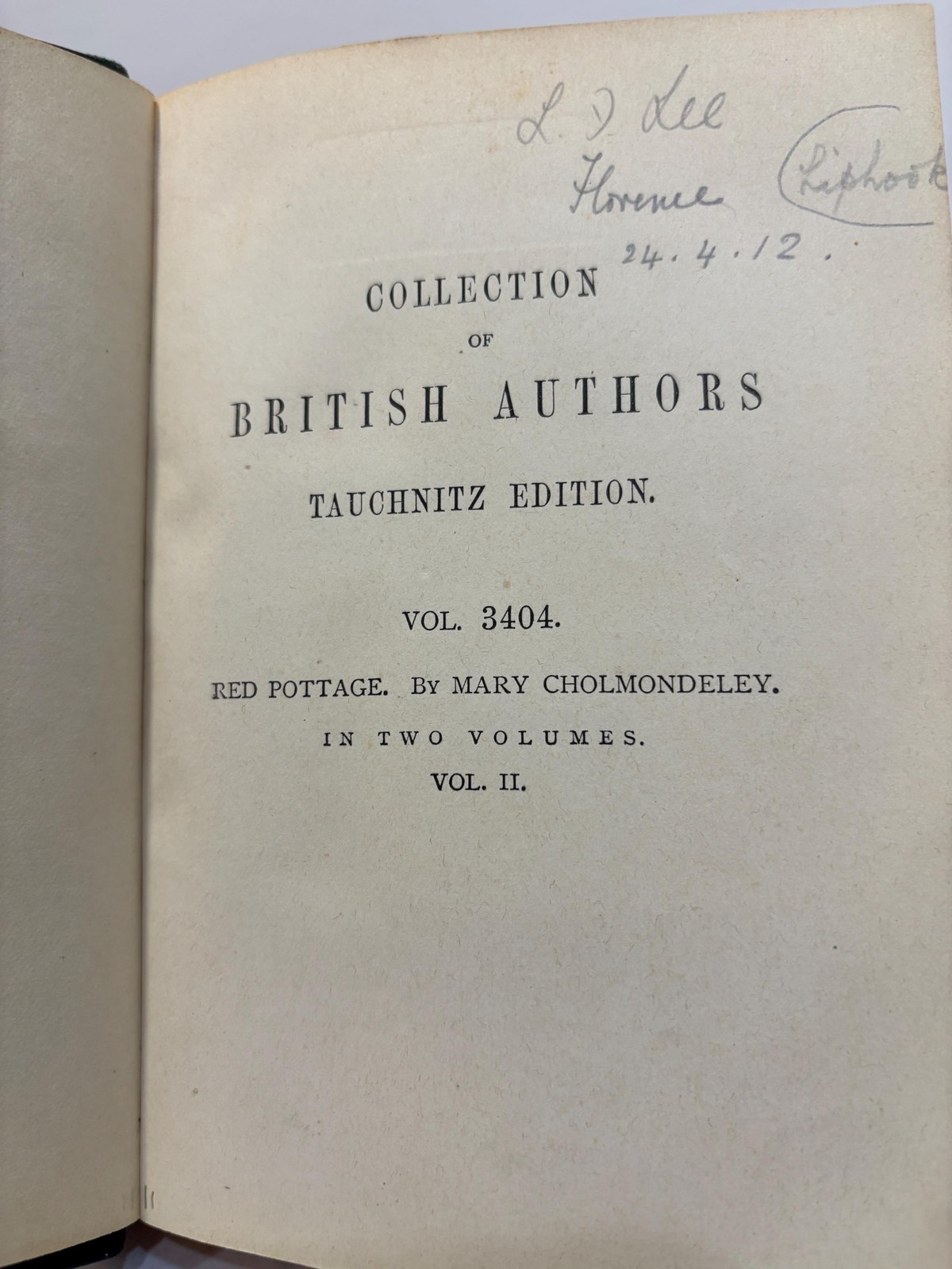 Red Pottage. In Two Volumes, Copyright Edition — photograph 8.