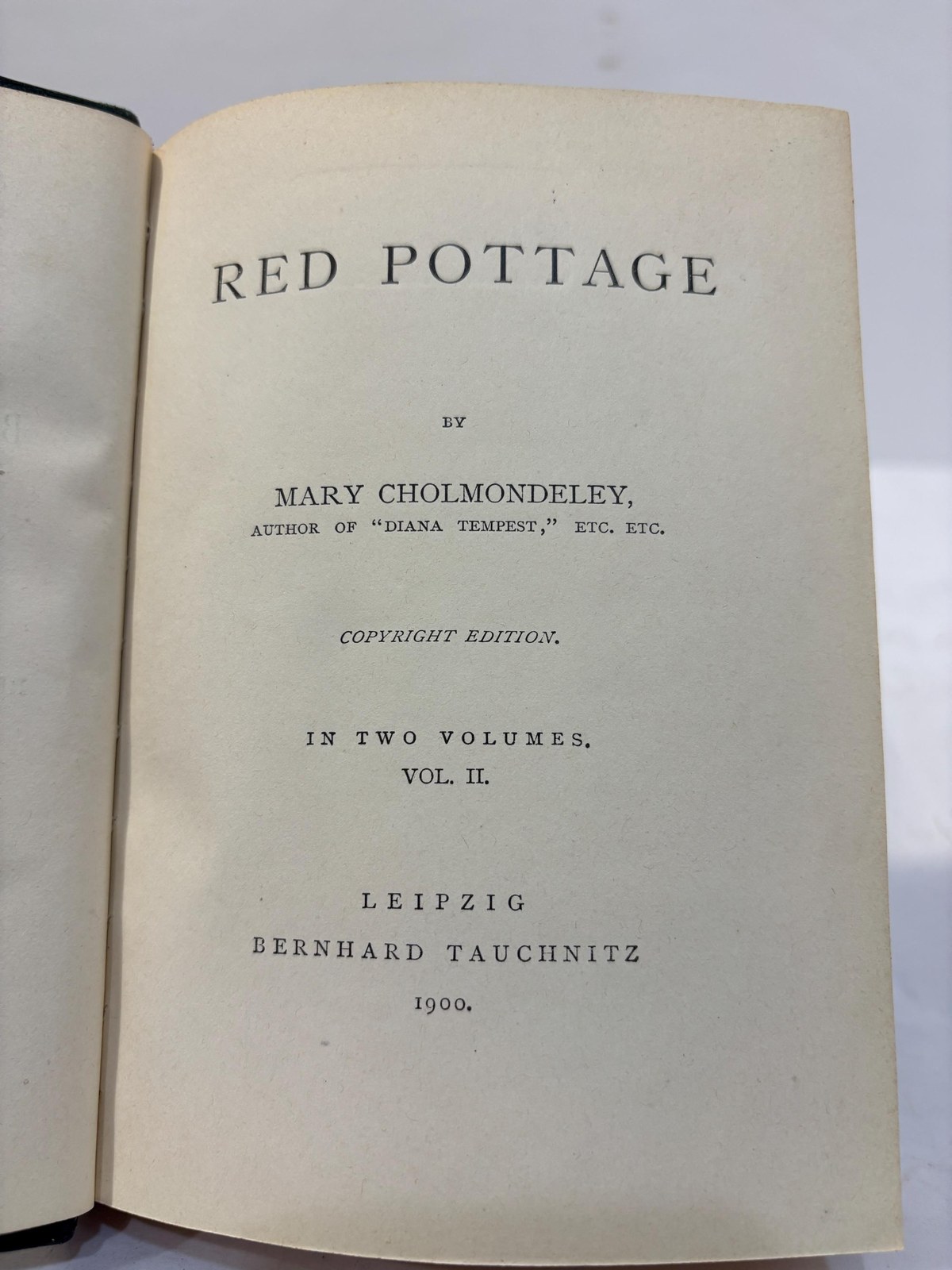 Red Pottage. In Two Volumes, Copyright Edition — photograph 9.