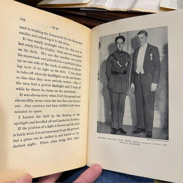 "We" The Famous Flier's Own Story of His Life and His Transatlantic Flight, Together With His Views on The Future of Aviation. With a Forward by Myron T. Herrick U.S. Ambassador to France. Fully Illustrated. — photograph 7.