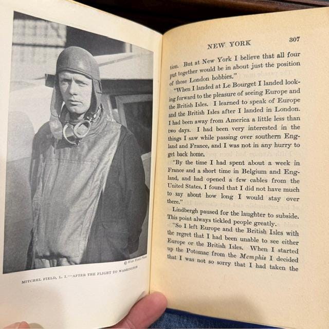 "We" The Famous Flier's Own Story of His Life and His Transatlantic Flight, Together With His Views on The Future of Aviation. With a Forward by Myron T. Herrick U.S. Ambassador to France. Fully Illustrated. — photograph 8.
