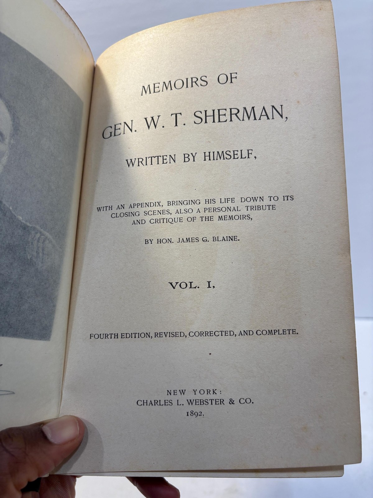 Memoirs of Gen. W.T. Sherman, written by Himself, With an Appendix, Bring Life Down to its Closing Scenes, also A Personal Tribute and Critique of The Memoirs… Fourth Edition, Revised, Corrected, and Complete. — photograph 3.