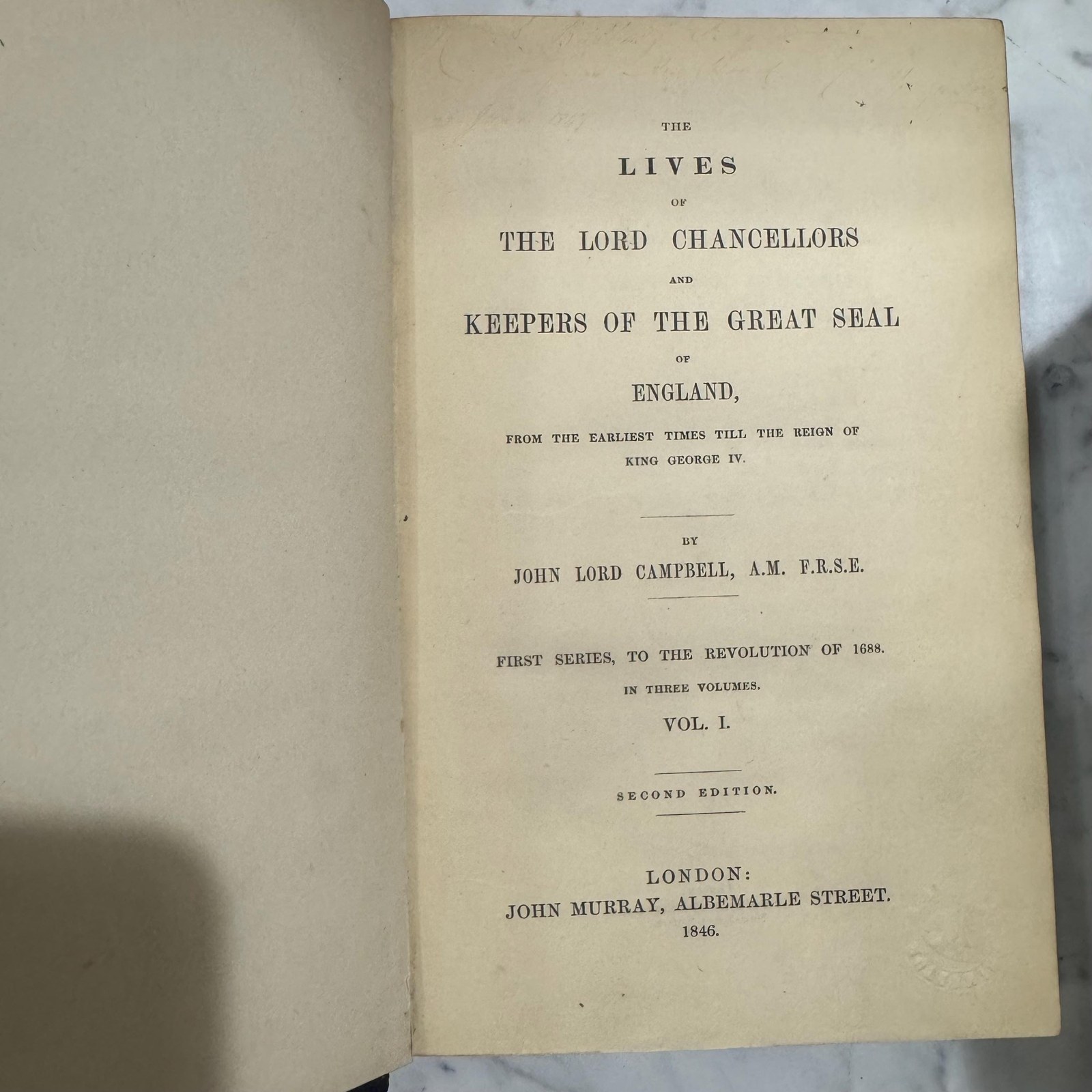 The Lives of The Lord Chancellors and Keepers of The Great Seal of England, From the Earliest Times till The Reign of King George IV. First Series to The Revolution of 1688, Five of Eight Volumes — photograph 7.