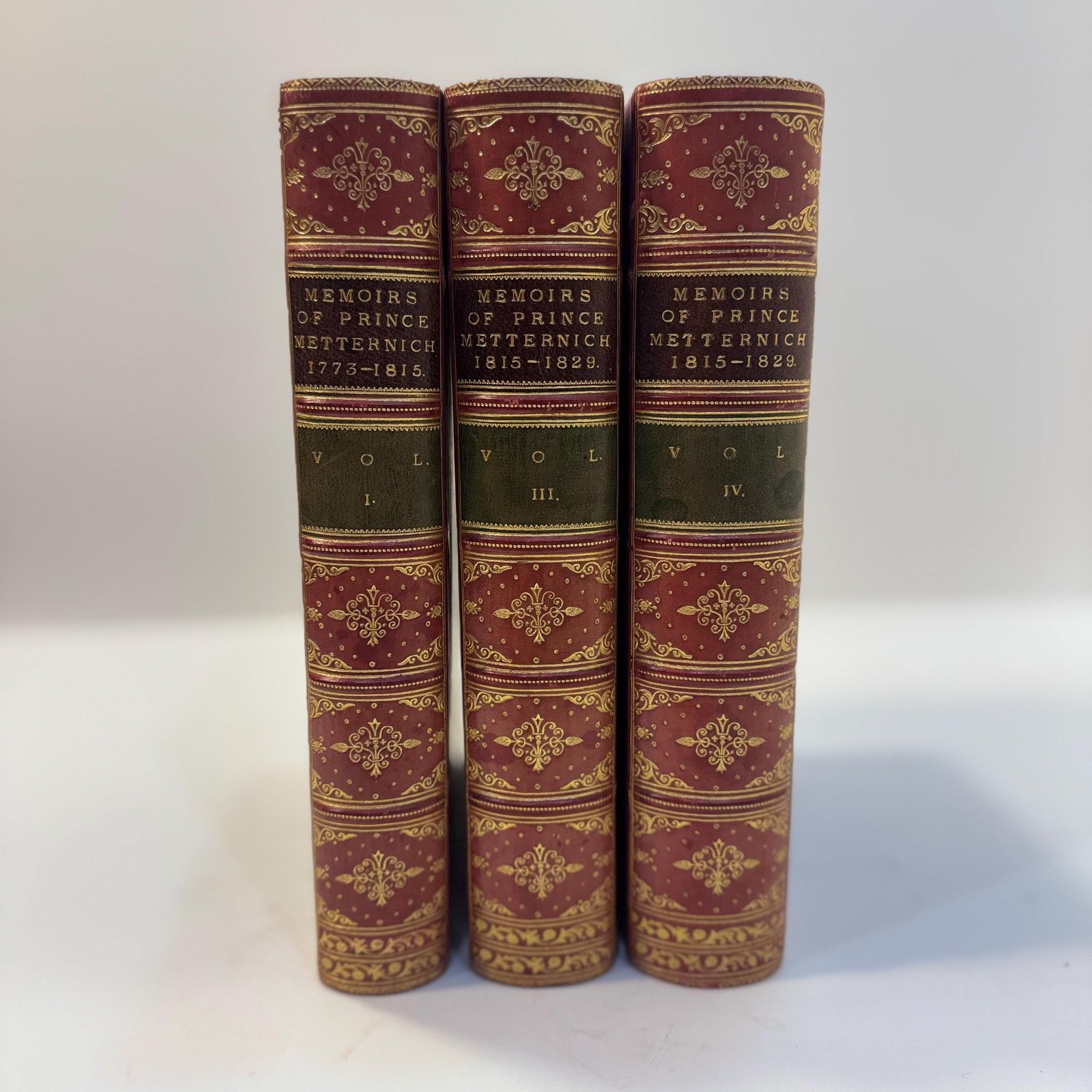 Memoirs of Prince Metternich 1773-1815 (Vols. 1, 3, 4 of Five Only) — photograph 2.