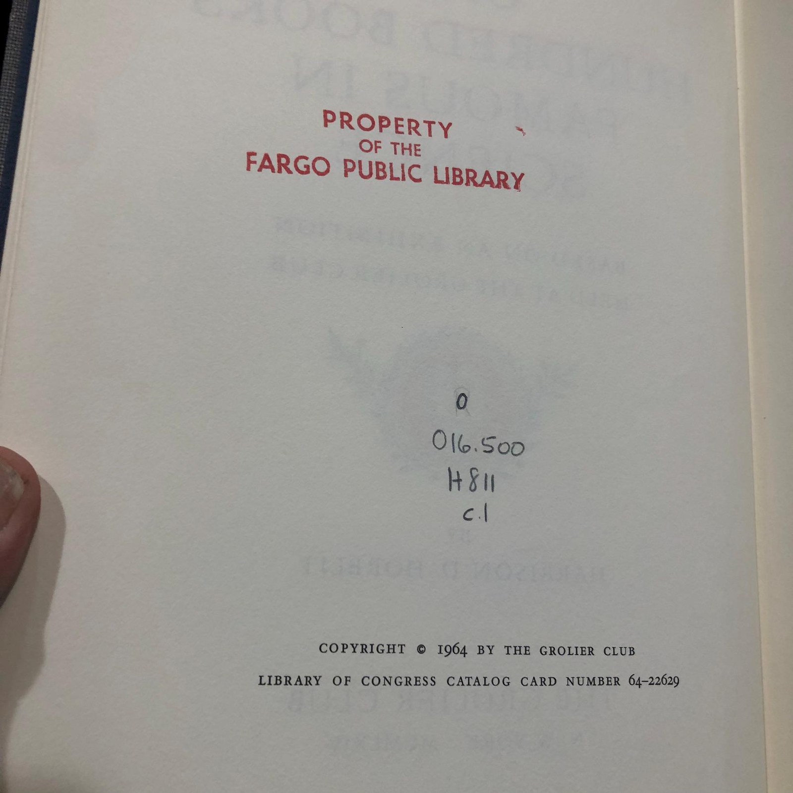 One Hundred Books Famous in Science Based on an Exhibition Held at The Grolier Club (no dj, ex-lib ) Limited Edition of 1000 Copies — photograph 4.