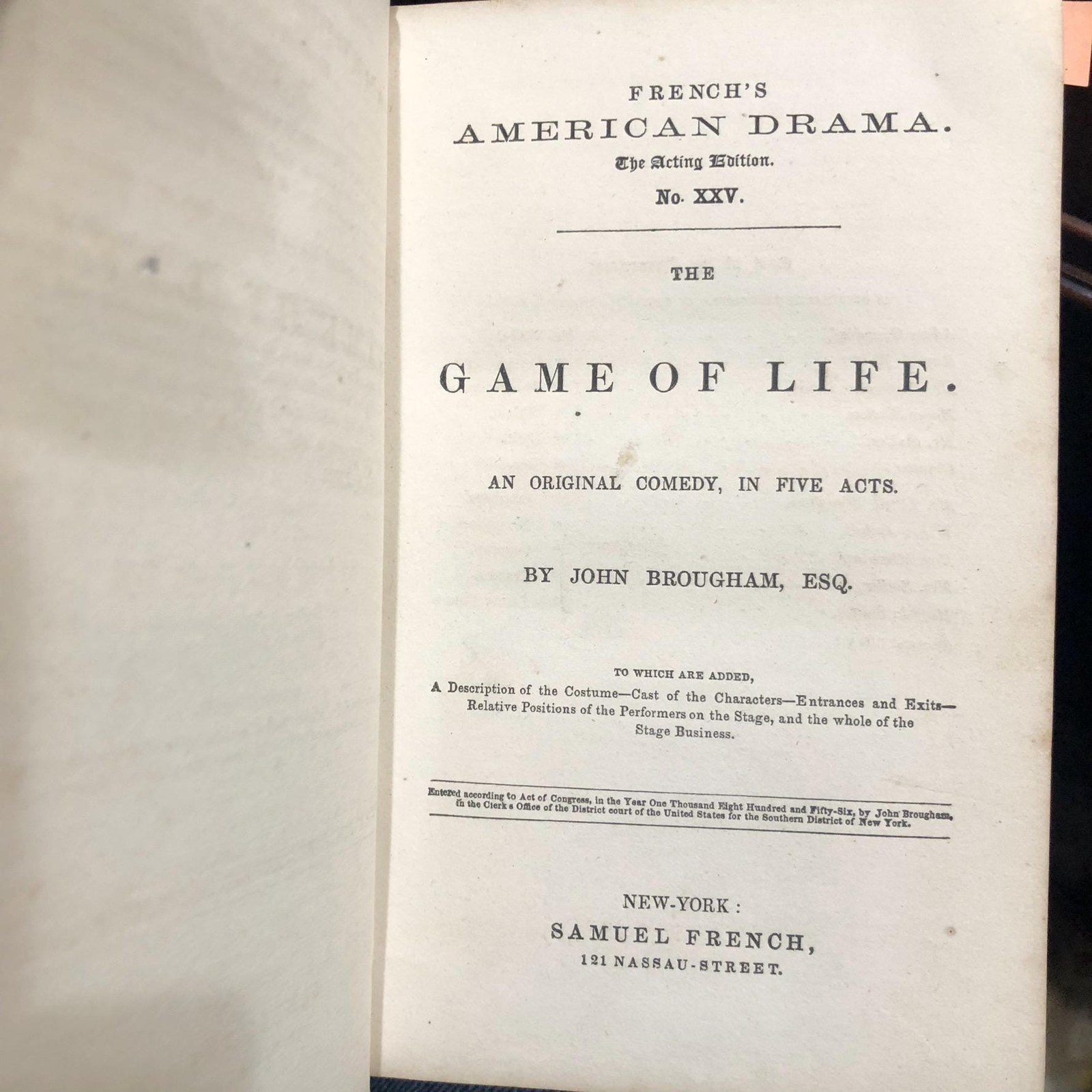 Brougham's Dramatic Works; Consisting of a Collection of Dramas, Comedies and Farces,..Selected from French's American Drama, With Portrait on Steel; And Memoir of The Author. — photograph 6.