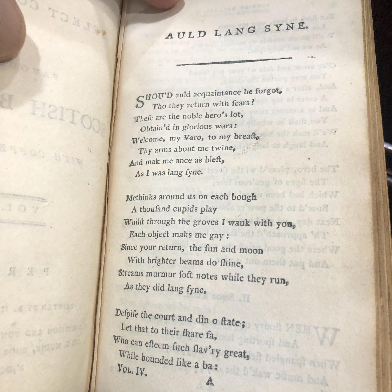 Select Collection of Favourite Scotish Ballads, With Copperplates. Vol.I. - Vol.IV. — photograph 10.