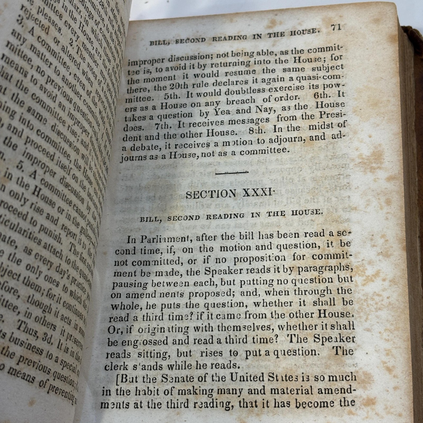 Manual of Parlimentary Practice, Composed Originally for The Senate of The United States. The Constitution of The United States, and The Rules for Conducting Business in Both Houses of Congress; With all the amendments, erasures and additions, down to the year 1848; Concluding with a Tabular Statement of the Population of The United States, and the Apportionment of Representatives in Congree, under the Census of 1840. — photograph 7.