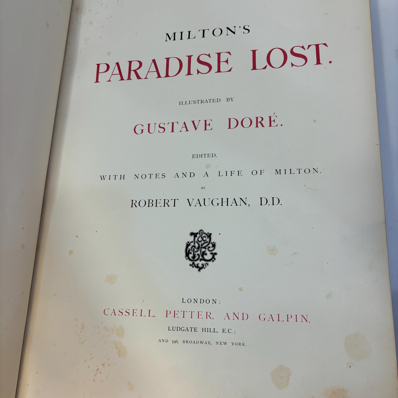Milton's Paradise Lost. Illustrated by Gustave Dore. Edited, With Notes and a Life of Milton — photograph 2.