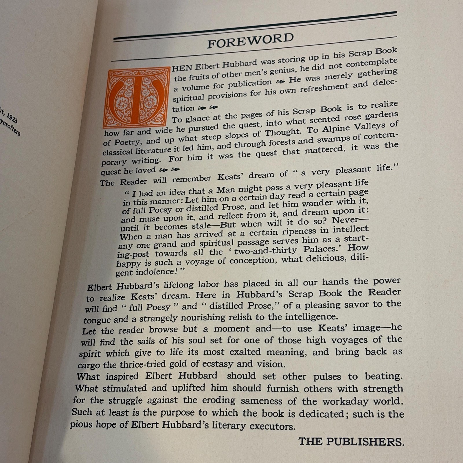 Elbert Hubbard's Scrap Book Containing the Inspired and Inspiring Selections Gathered During a Life Time of Discriminating Reading for His Own Use. Printed and Made Into a Book by The Roycrofters, at Their Shops, In East Aurora, Erie County, New York State — photograph 4.