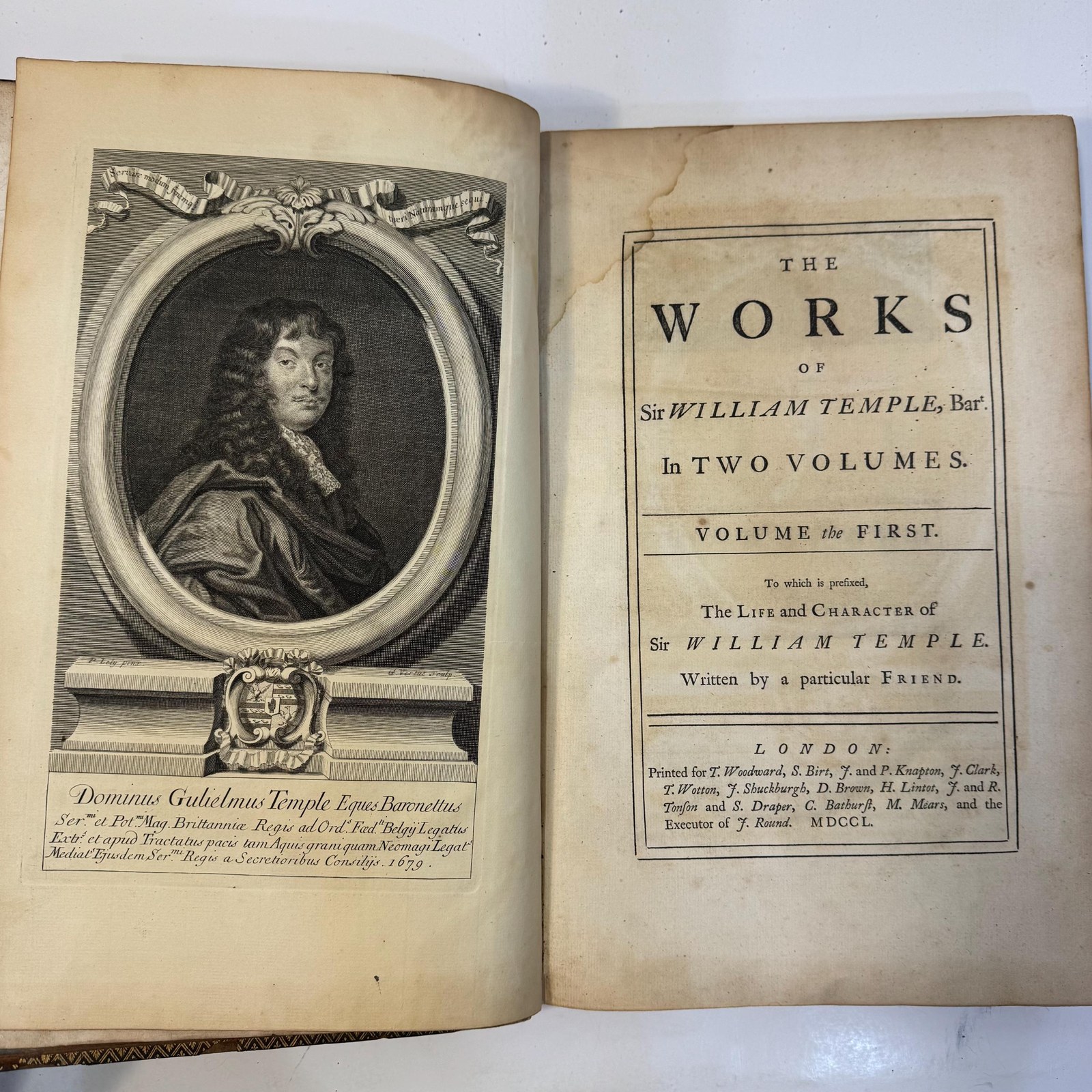 The Works of Sir William Temple, Bart. In Two Volumes. To Which is Prefixed, The Life and Character of Sir William Temple, Written by A Particular Friend. — photograph 9.