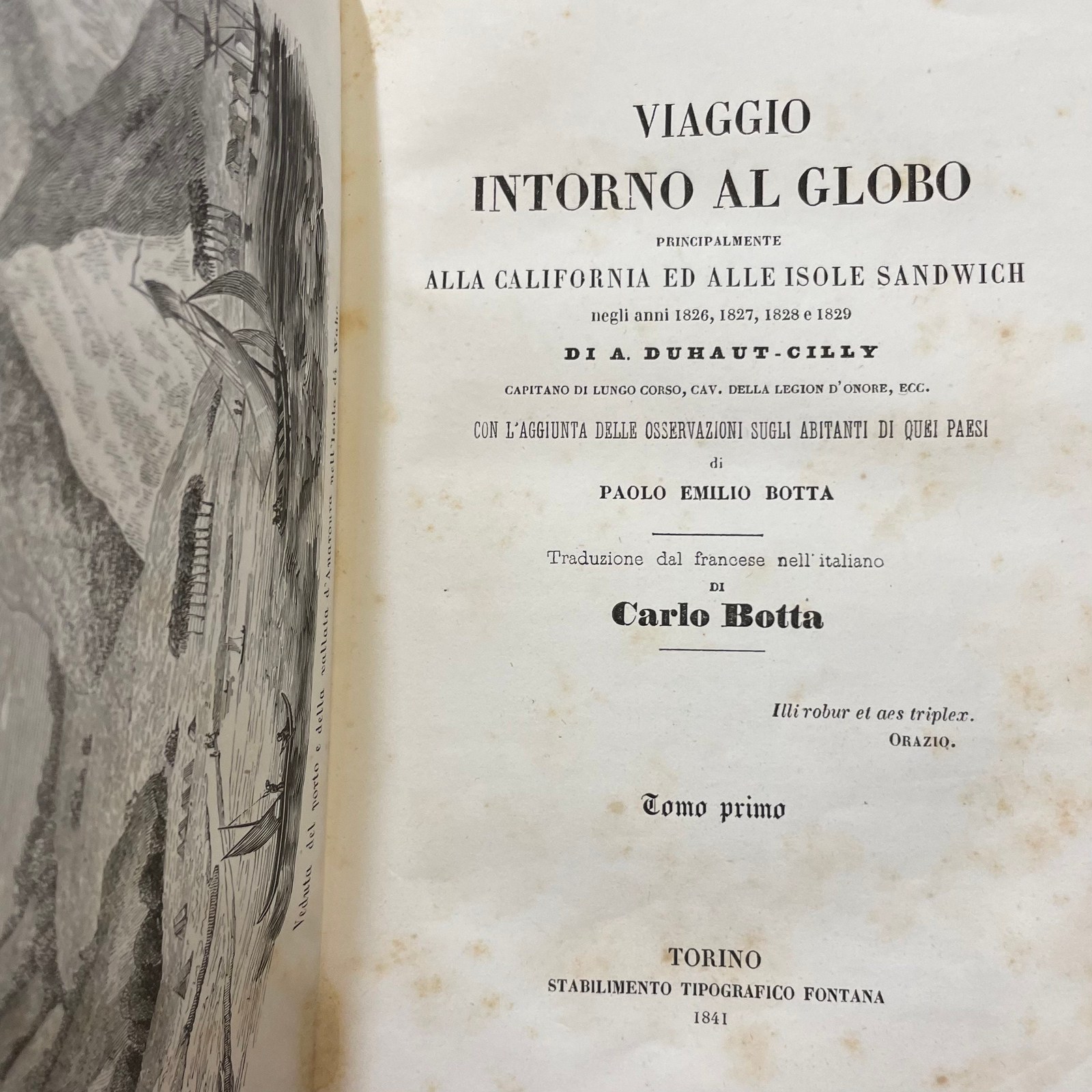 Viaggio Intorno al Globo alla California ed alle Isole Sandwich negli anni 1826, 1827, 1828 e 1829. GOOGLE TRANSLATION: Journey Around the Globe to California and the Sandwich Islands in the years 1826, 1827, 1828 and 1829. Translated from the French to Italian by Carlo Botta. — photograph 9.