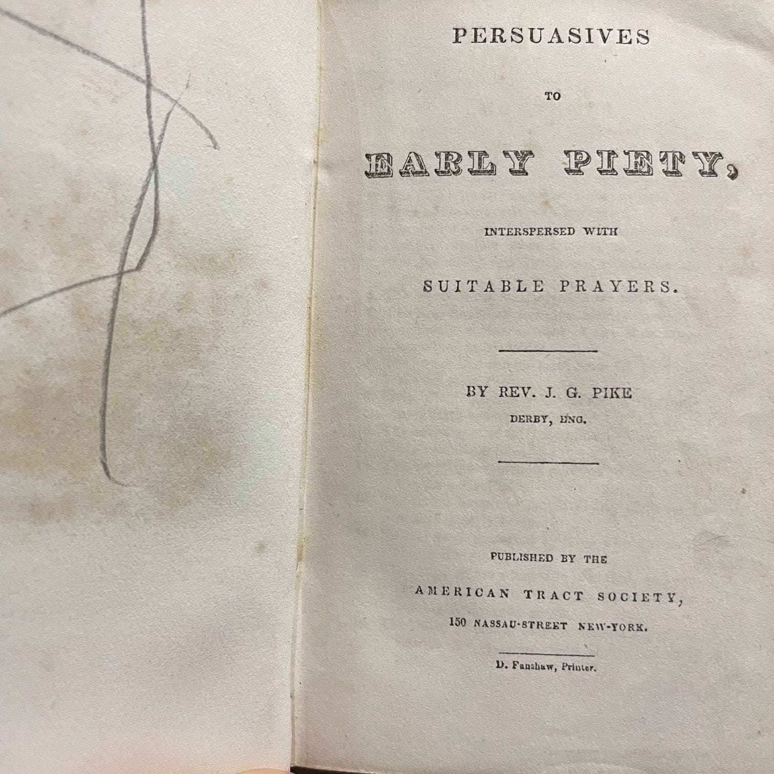 Evangelical Family Library. 1 volume No. 10. Persuasives to Early Piety, Interspersed with Suitable Prayers. — photograph 4.