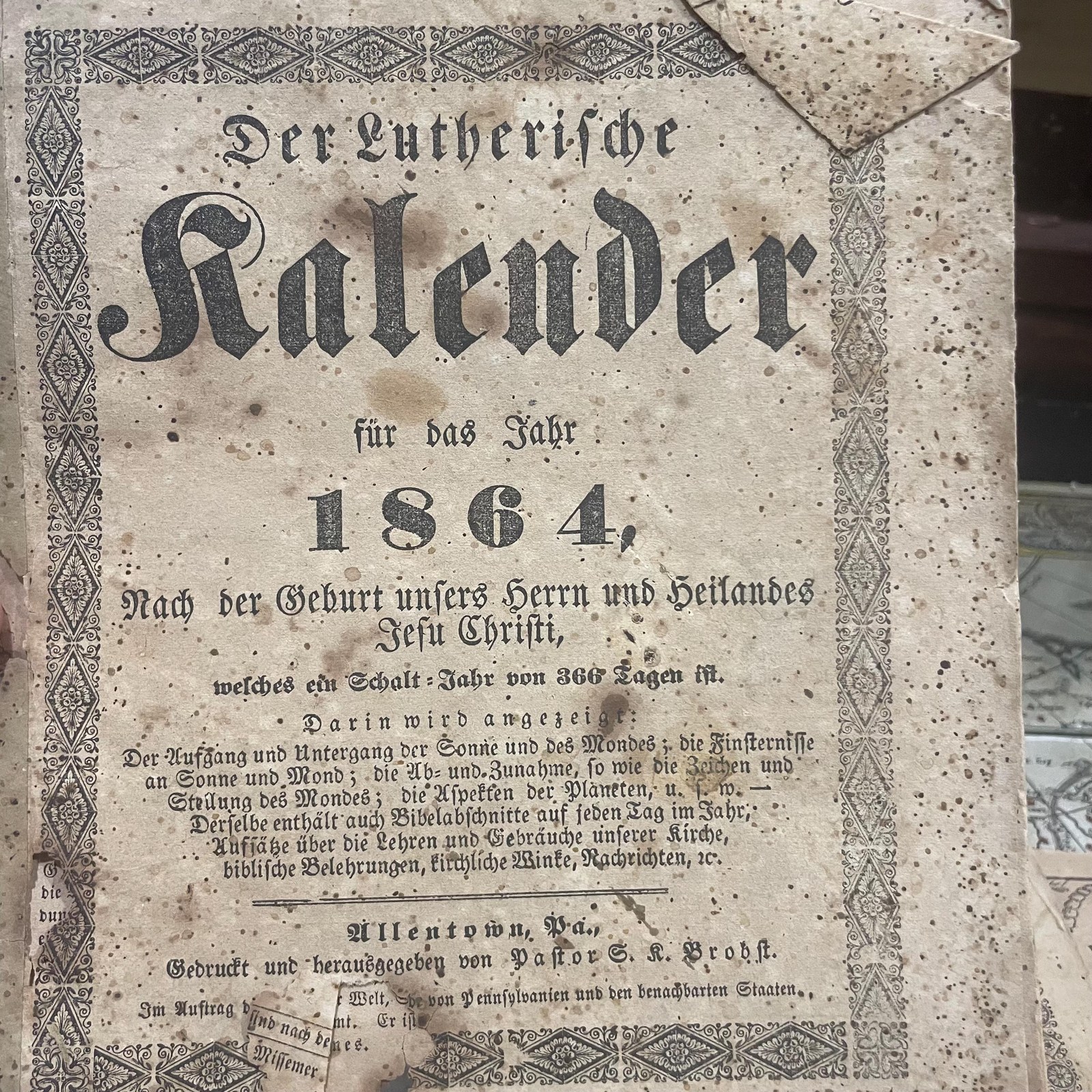 The Calendar for Farmers and Craftsmen, et.al. (4 older Kalenders of German/American interest) — photograph 10.