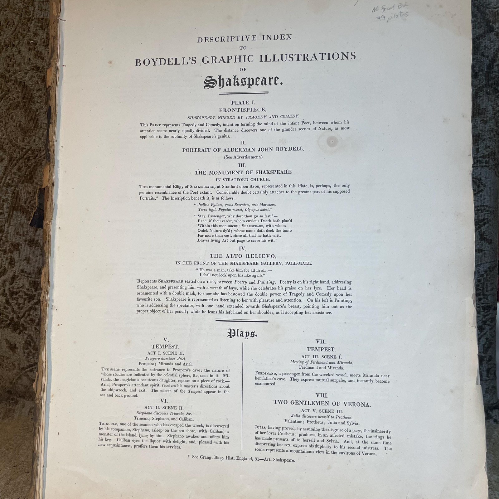 Boydell's Graphic Illustrations of the Dramatic Works of Shakespeare; Consisting of a Series of Prints Forming an Elegant and useful Companion to the Various Editions of his Works, Engraved from Pictures purposely painted By the very first Artists and lately exhibited at the Shakespeare Gallery. — photograph 2.