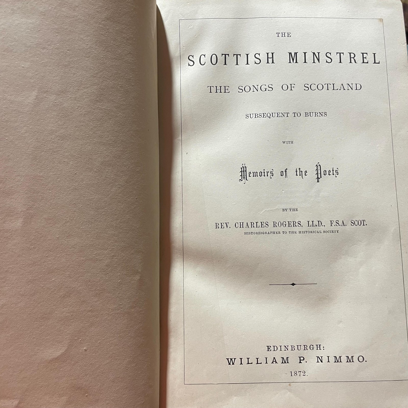 The Scottish Minstrel. The Songs of Scotland subsequent to Burns with Memoirs of The Poets — photograph 3.