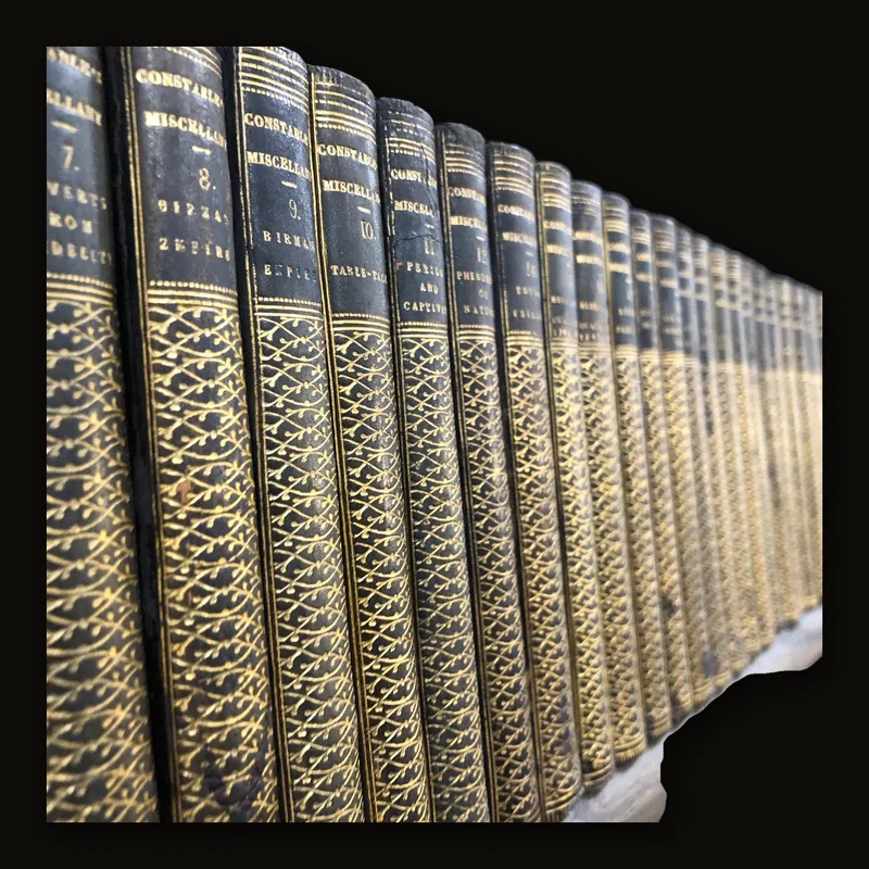 Constable's Miscellant of Original and Selected Publications in the various departments of Literature, The Sciences, & The Arts [63 vols 1-68 missing 13,59,60,61,67]

PUBLISHED DATES 1826-1931.