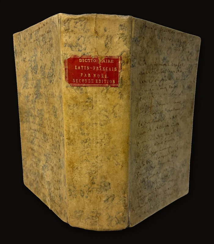 Dictionarium Latino-Gallicum. Dictionnaire Latin-Français, Composé sur le plan de l'ouvrage intitulé : Magnum Totius Latinitatis Lexicon, De Facciolati, Où se trouvent tous les mots des différens âges de la Langue latine, leur étymologie, leur sens propre et figuré, et leurs diverses acceptions, justifiées par de nombreux exemples choisis avec soin et vérifiés sur les originaux. Seconde Édition, Revue et corrigée par l'auteur. Translated: Latin-Gallic Dictionary Latin-French Dictionary, Compiled according to the plan of the work entitled: The Great Lexicon of the Entire Latin Language by Facciolati, In which are found all the words from the various periods of the Latin language, together with their etymology, their literal and figurative meanings, and their various usages, supported by numerous carefully selected examples verified against the original sources. Second Edition, Revised and corrected by the author..
