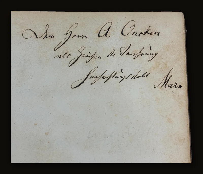 Aussprüche eines Heilkundigen über Vergangenes, Gegenwärtiges und Künftiges. Translated: Observations (or Reflections) of a Physician on The Past, The Present, and The Future. [Presentation Copy].
