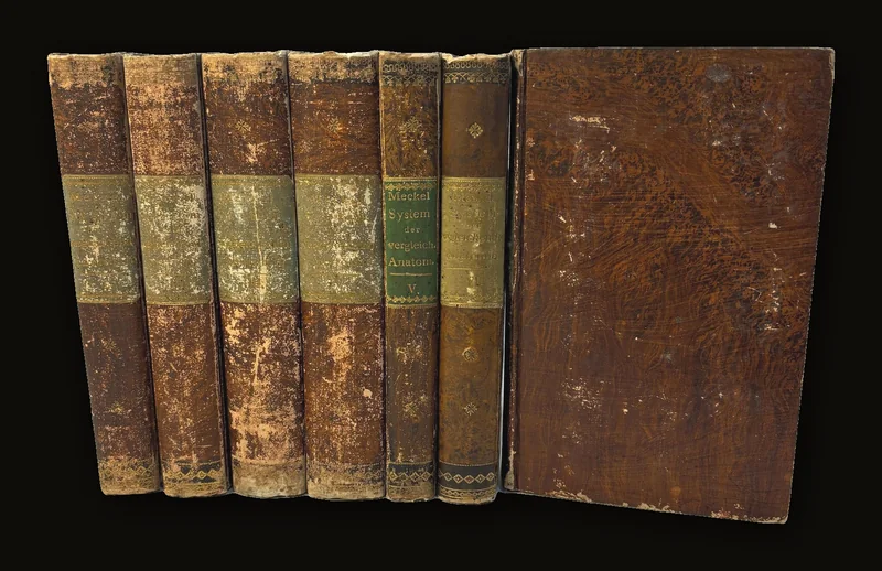 System der Vergleichenden Anatomie von J. F. Meckel. Translated: System of comparative anatomy by J. F. Meckel. First Edition, 6 volumes bound in 7. First Edition.