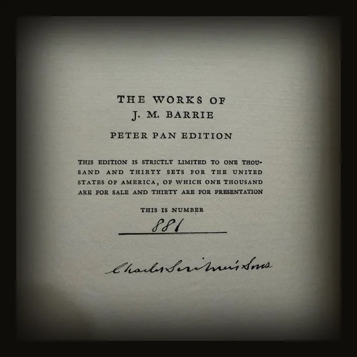 The Works of J.M. Barrie, Limited Peter Pan Edition #881/1030.