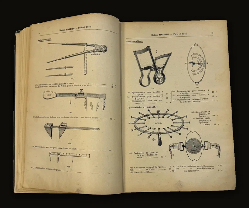 Manufacturer Of Surgical Instruments, Orthopedic And Prosthetic Equipment Catalogue by Maison Mathieu, c. 1905 | 15th Edition.