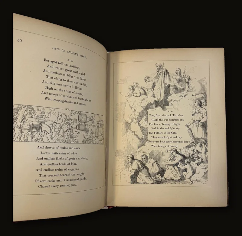 Lays of Ancient Rome by Thomas Babington Macaulay with Illustrations, Original and From The Antique by George Scharf, Jun, 1847.