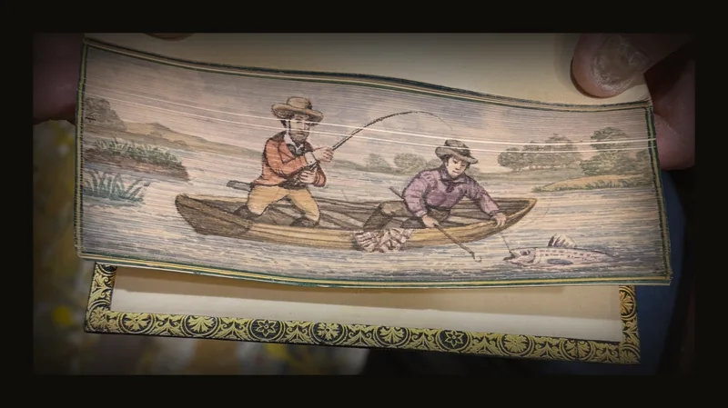 [Fore-edge Painting], Fishing from boat Waverley Novels. Vol XXIX Peveril of the Peak.