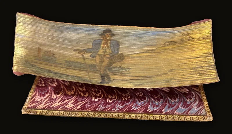 [Fore-edge Painting] Poetical Works of John Milton reprinted From the best editions, with Memoir, Explanatory and Classical Notes, etc. Original illustrations and steel Portrait.