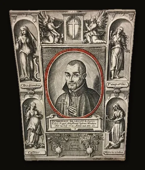 Vita del P. Camillo de Lellis fondatore della Theologye de Chierici Regolari ministri degli infermi descritta dal P. Santio Cicatelli sacerdote dell'istessa Theologyevita Delp camillo de Lellis Fondatore Della Theologye de Chierici Regolari Ministri Degli InfermireTRANSLATION:  Life of the founder. Camillo de Lellis founder of the Cherica Theology Regular ministers of the infirmities desccompartmented by the founder. Santio Cicatelli priest of the faithful, Delp camillo de Lellis Founder of the Theology of Chierici Regular Nurses.