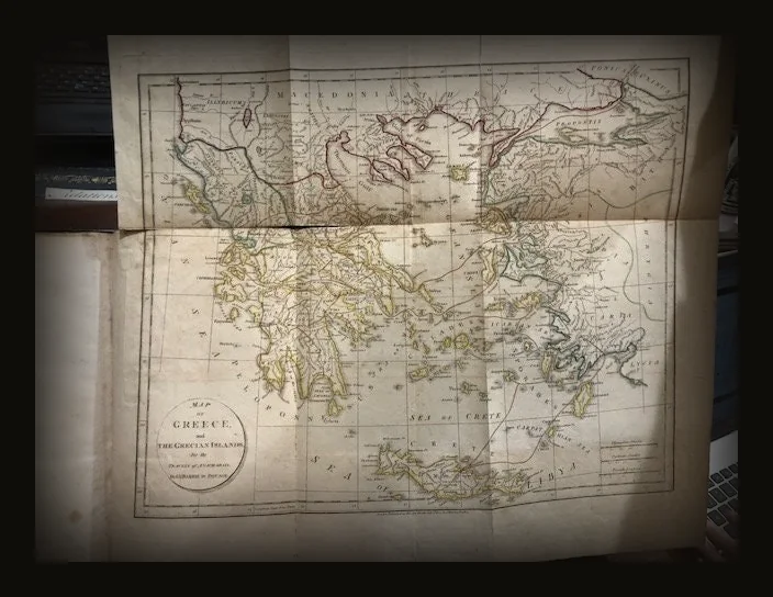 Travels of Anacharsis the Younger in Greece during the middle of the fourth century before the Christian aera. Translated From the French. In seven volumes. And an eighth, in quarto, containing Maps, Plans, Views, and Coins, illustrative of the Geography and Antiquities of Ancient Greece..