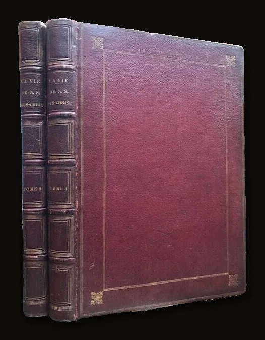 1853 La Vie de N.S. Jésus-Christ (The life of Jésus-Christ). 130 beautiful steel engravings. Folio (17.5" x 12"). 2 volumes.