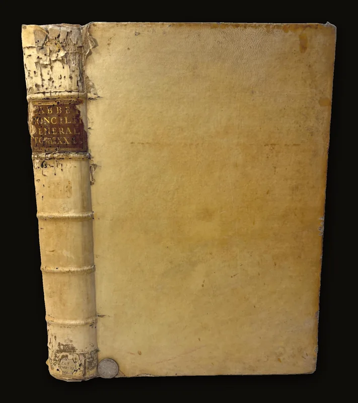Sacrosancta Concilia ad Regiam Editionem exacta Quae olim Quarta Parte Prodiit Auctior Studio Philip. Labbei, & Garb. Cossartii, Soc. Jesu Presbyterorum; Nunc vero integre infertis Stephani Baluzii, & Joannia Harduini additamentis, plurimis praeterea undecunque conquisitis monumentis, notis insuper ac observationibus, firmiori fundamento Conciliorum epochas praecipue fulcientibus, longe locupletior, & emendatior exhibetur, Curante Nicolao Coleti esslesiae S. Moysis Venetiarum Sacerdote Alumno.

The sacred and the fourth part of the Councils of long ago has come forth, she ran down to the Royal Family: First Edition revised by, Philip. Labbei and Garb. Cossartii Soc. Jesus Priests But now, in its entirety you brought in by Stephen Baluzii, & Joannis Harduini additions in terms of very many, moreover, from whatever source or amended of the tombs, who were acquainted, moreover, and as reason is, the firmer and supporters of the foundation of the Councils of epochas above all, by far the more wealthy, & corrected the person himself, Nicolao Coleti, while a priest at Mosaic Venetian St. Nicholas church.