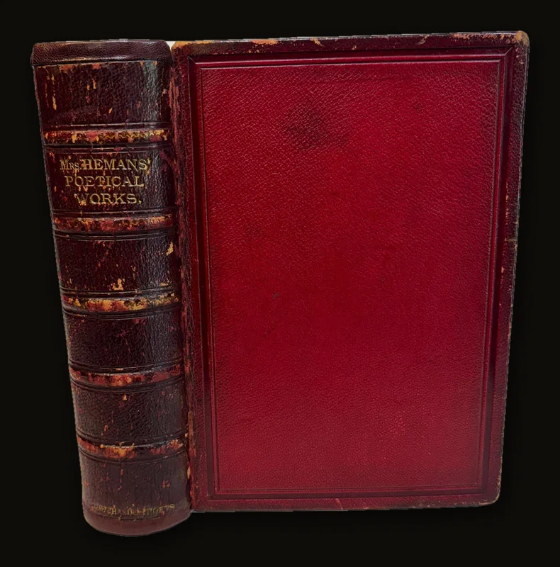 Double FORE-EDGE Paintings of Boston and Philadelphia Harbors - The Poetical Works of Mrs. Hemans.