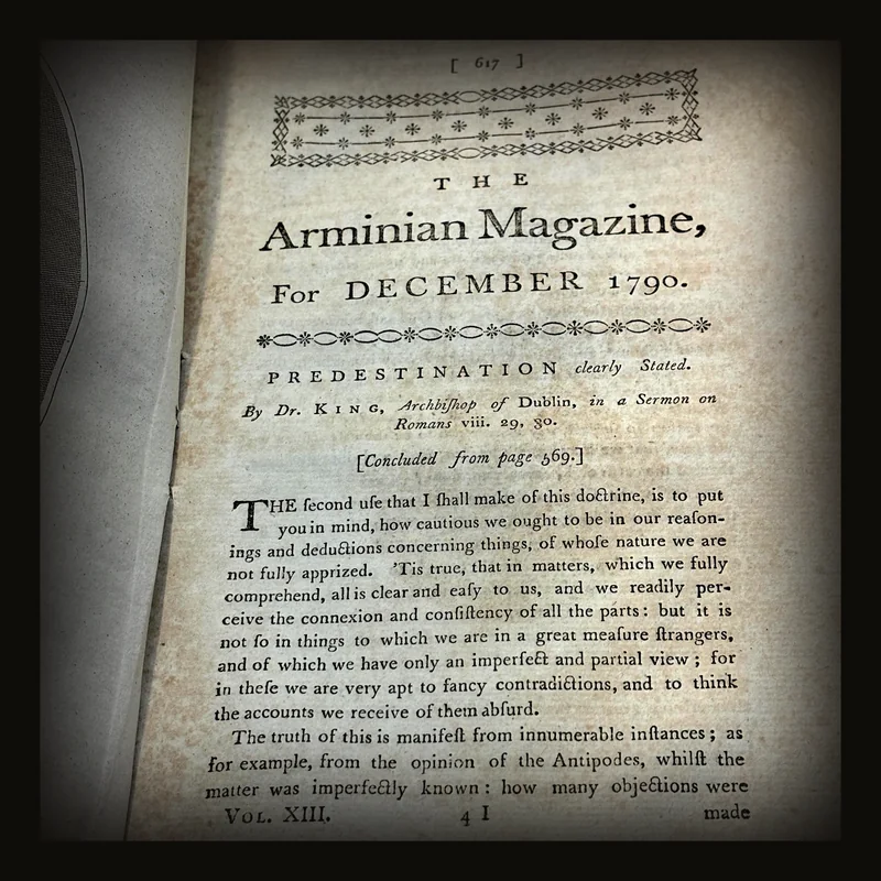 4 issues of the Arminian Magazine, all from 1790, including July, August, October, and December..