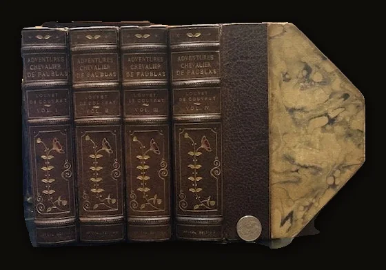 (4vol) The Amours of The Chevalier de Faublas, Founded on Historical Facts, Interspersed with Most RemarkableNarratives. A Literal Unexpurgated Translation from the Paris edition of 1821. With NumerousBeautiful Engravings Etched by Louis Monzies From Drawings by Paul Avril. Limited "Astral" Edition #5/52.