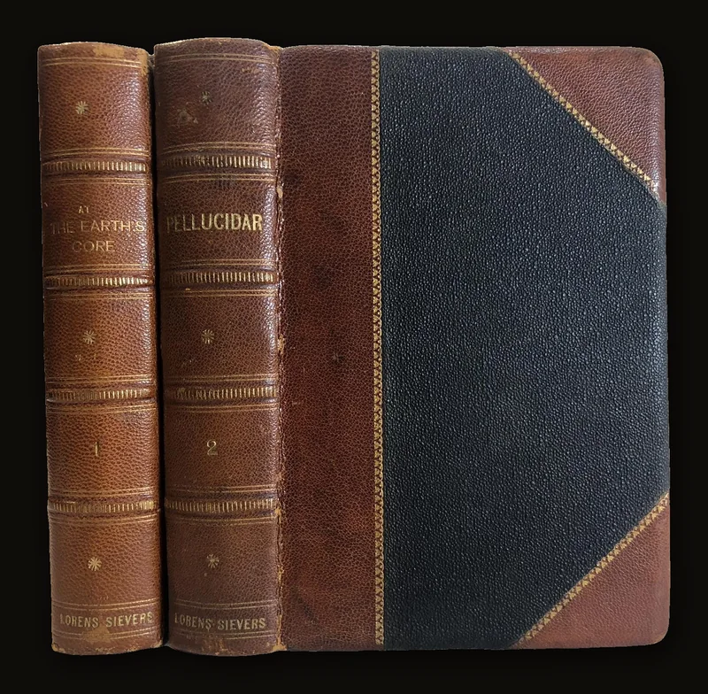 First Two Volumes of Edgar Rice Burroughs Pellucidar Series; At The Earth's Core, Pellucidar.