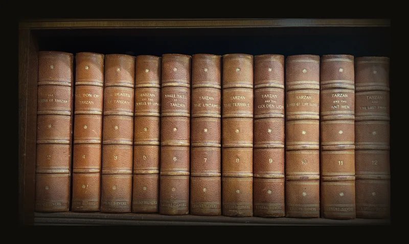 11 of the First Volumes of Edgar Rice Burroughs Tarzan Series; The Return of Tarzan, The Beasts of Tarzan, The Son of Tarzan, Tarzan and The Jewels of Opar, Jungle Tales of Tarzan, Tarzan the Untamed, Tarzan the Terrible, Tarzan and the Golden Lion [1923 First Edition], Tarzan Lord of The Jungle, Tarzan and The Ant Men, Tarzan and the Lost Empire [1929 First Edition]..