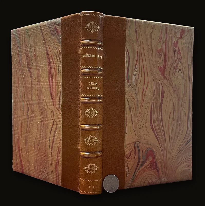 Obras Escogidas De Gaspar Nunez De Arce. Raimundo Lulio, La Duda, La Selva Ascura, Poemas Cortos, El Vertigo, Hernan El Lobo, Pobre Loca!, Un Idilio Y Una Elegia, A Lesbia, La Ultima Lamentacion de Lord Byron. Edicion Illustrada por F. Pradilla, M. Dominguez, J. Villegas, C. Plasenia, D. Villodas, J. Valles, A. y E. Melida. Translated from Spanish: Selected Works of Gaspar Nunez De Arce. Raimundo Lulio, Doubt, The Dark Forest, Short Poems, Vertigo, Hernan The Wolf, Poor Loca!, An Idyll and an Elegy, A Lesbia, The Last Lamentation of Lord Byron. Illustrated Edition by F. Pradilla, M. Dominguez, J. Villegas, C. Plasenia, D. Villodas, J. Valles, A. and E. Melida.